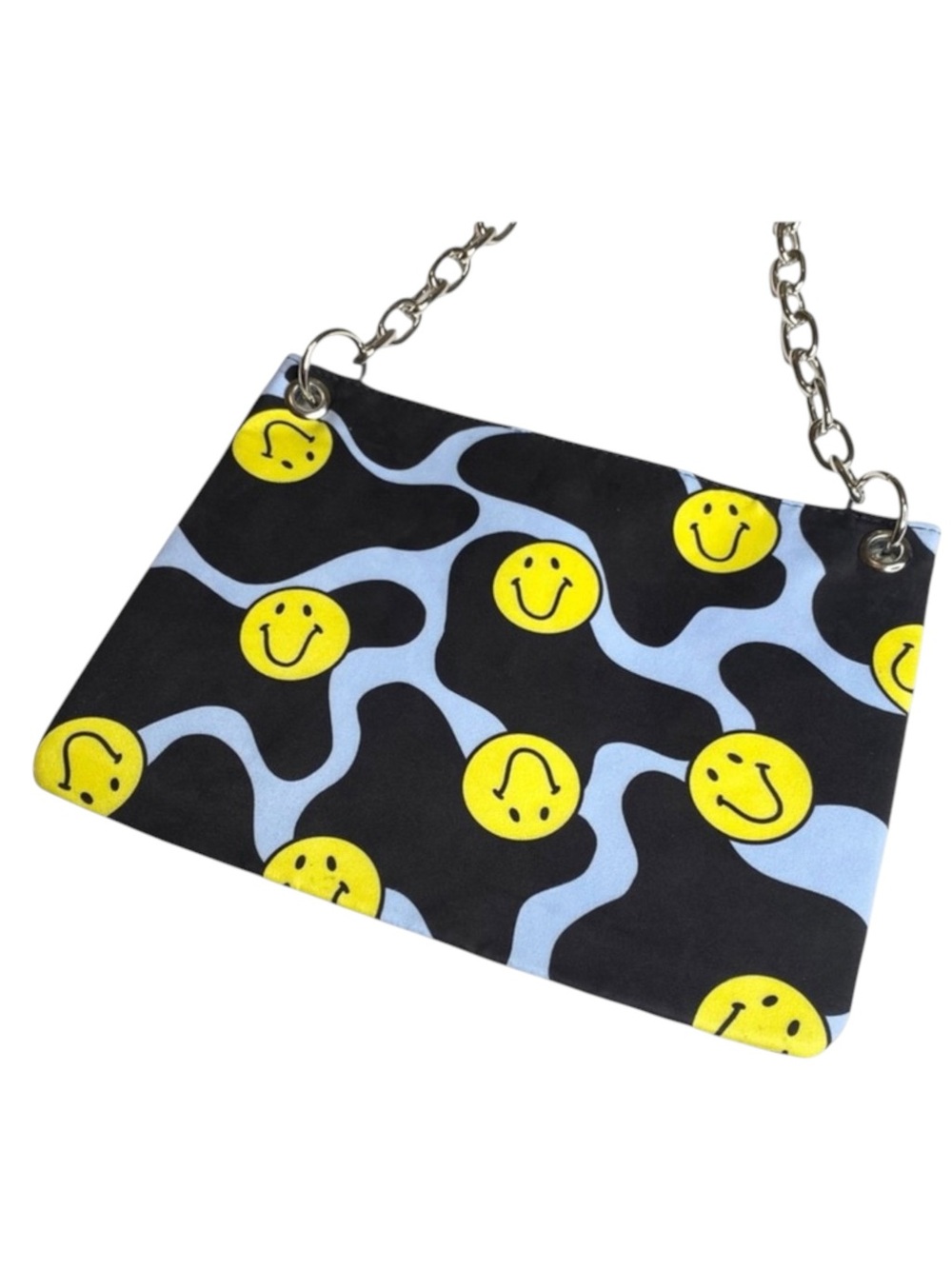 VHTF: new Valfre ☻︎ Serotonin Smiley Face Chain Strap Bag︎ ☻︎ Black Vegan Suede - Picture 6 of 16